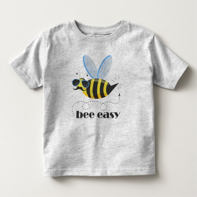 Camiseta De Bebé Carácter abeja con gafas de sol bigote Bee Easy (Anverso)