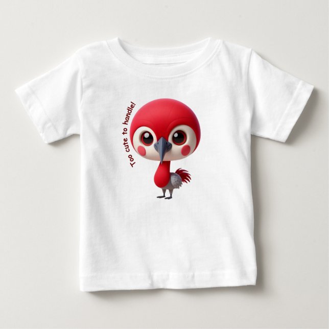Camiseta De Bebé Carácter Adorable de pájaro rojo (Anverso)