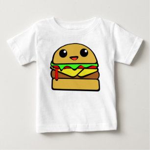 Camiseta De Bebé Carácter del cheeseburger de Kawaii