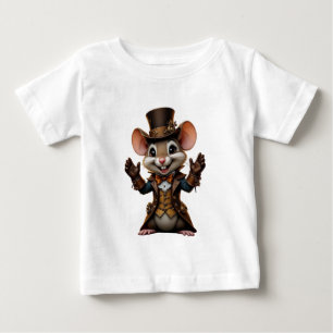 Camiseta De Bebé Carácter Steampunk Mouse - Tofat T-Sh de corte de 
