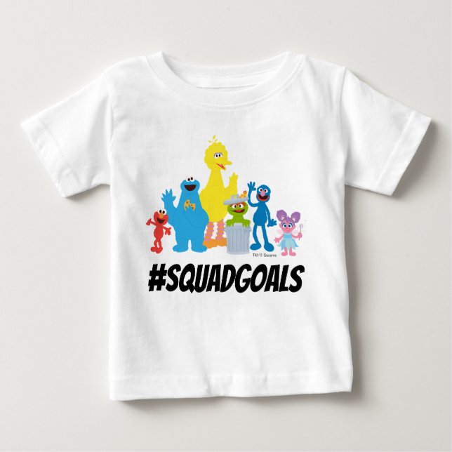 Camiseta De Bebé Caracteres de Plaza Sésamo | #SQUADGOALS (Anverso)