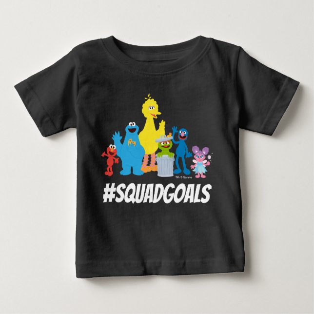 Camiseta De Bebé Caracteres de Plaza Sésamo | #SQUADGOALS (Anverso)