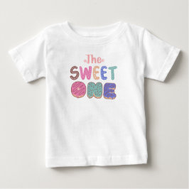 Camiseta De Bebé Caramelo de Piruleta de Cumpleaños Dulce Uno para 