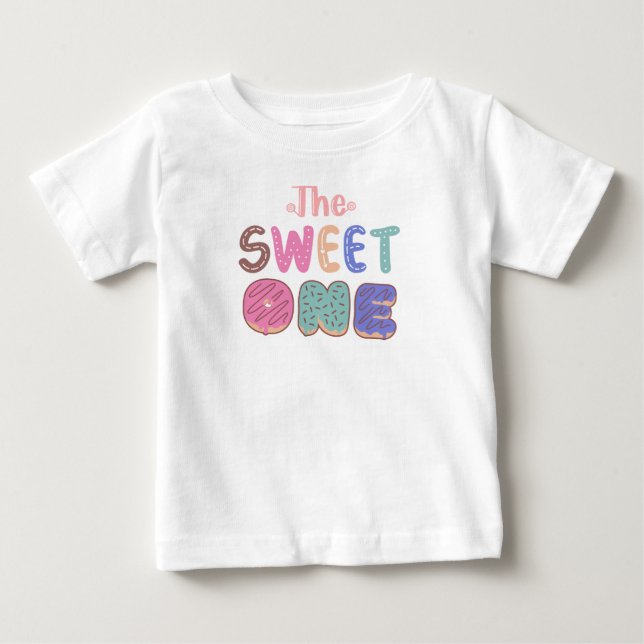Camiseta De Bebé Caramelo de Piruleta de Cumpleaños Dulce Uno para  (Anverso)