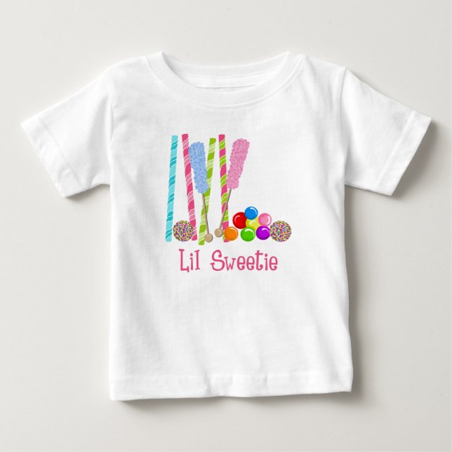 Camiseta De Bebé Caramelo, Lollipops y Gumballs oh mi (Anverso)