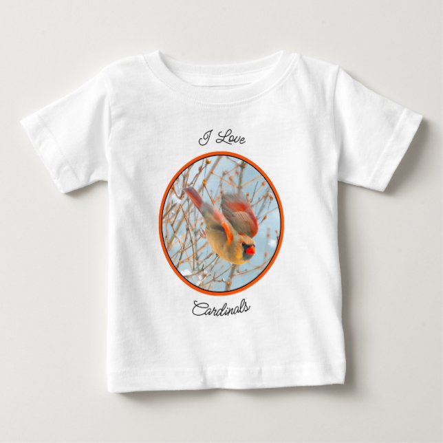 Camiseta De Bebé Cardenal norte volando - Fotografía original (Anverso)