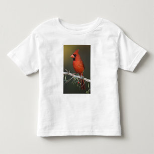 Camiseta De Bebé Cardenal Norteño, Cardinalis cardinalis, macho