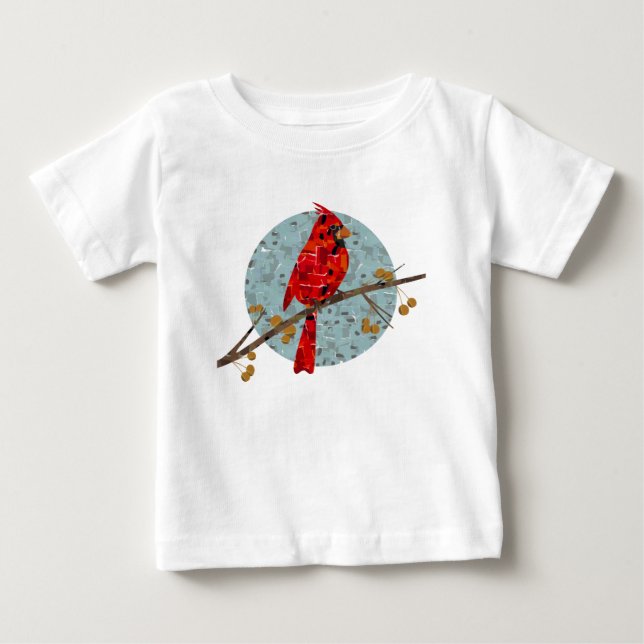 Camiseta De Bebé Cardenal Rojo, el ave de Navidad (Anverso)