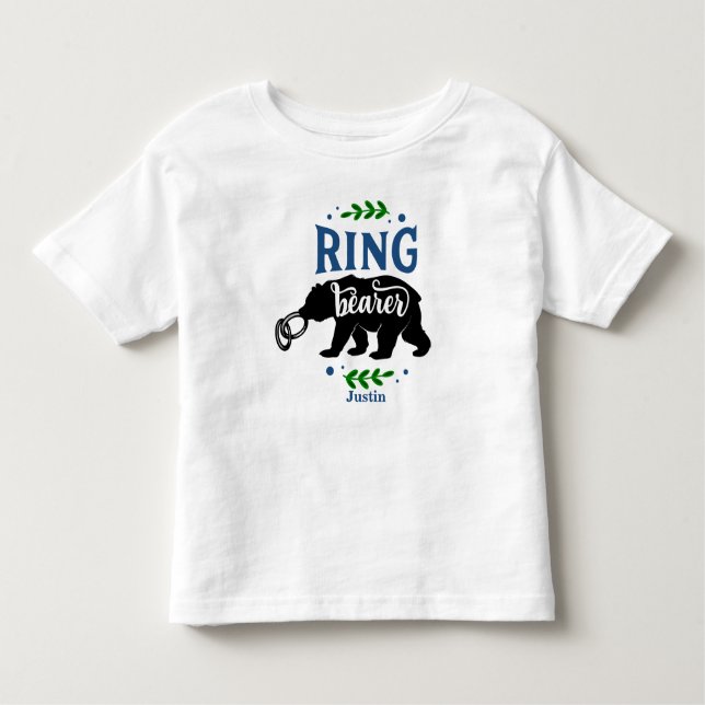 Camiseta De Bebé Cargador de anillo de oso gracioso personalizado (Anverso)