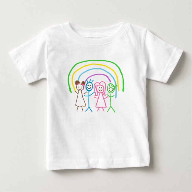 Camiseta De Bebé Cargar los dibujos de los niños convierte los dibu (Anverso)