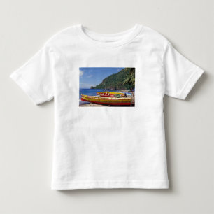 Camiseta De Bebé Caribe, BWI, Santa Lucía, Barcos de vela, Soufrier