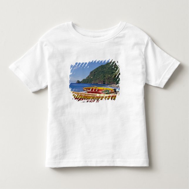 Camiseta De Bebé Caribe, BWI, Santa Lucía, veleros, Soufriere. (Anverso)