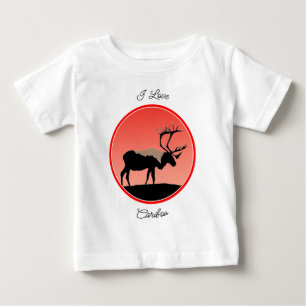 Camiseta De Bebé Caribú al Atardecer - Arte Original de Vida Silves