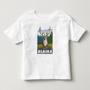 Camiseta De Bebé Caribú en el salvaje - curry, Alaska