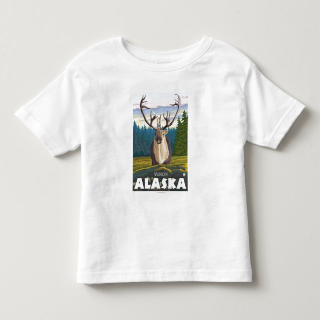 Camiseta De Bebé Caribú en el salvaje - el Yukón, Alaska (Anverso)