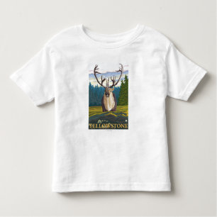 Camiseta De Bebé Caribú en el salvaje - nacional de Yellowstone