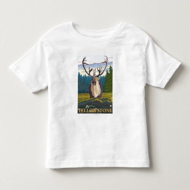 Camiseta De Bebé Caribú en el salvaje - nacional de Yellowstone (Anverso)