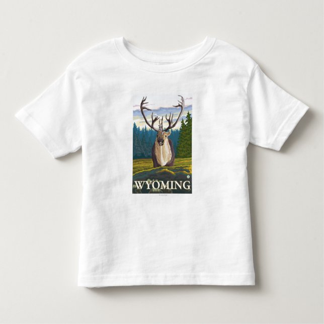 Camiseta De Bebé Caribú en el salvaje - Wyoming (Anverso)