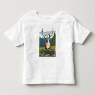 Camiseta De Bebé Caribú en el salvaje - Yellowstone del oeste, TA