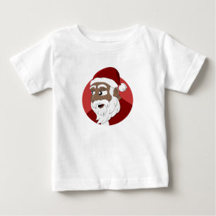 Camiseta De Bebé Caricatura de Papá Noel negro