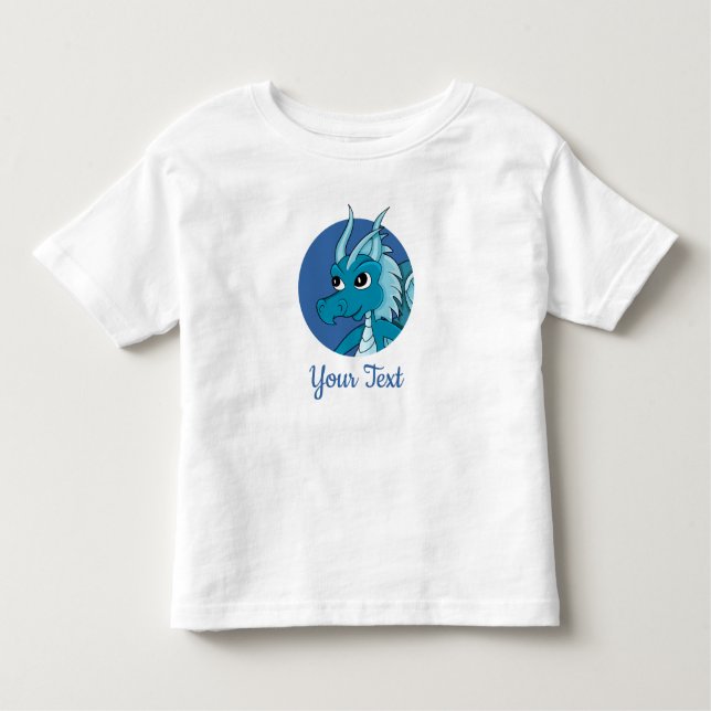 Camiseta De Bebé Caricatura del Dragón Azul (Anverso)