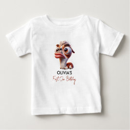 Camiseta De Bebé Caricatura divertida de Llama Fiesta Primer Cumple