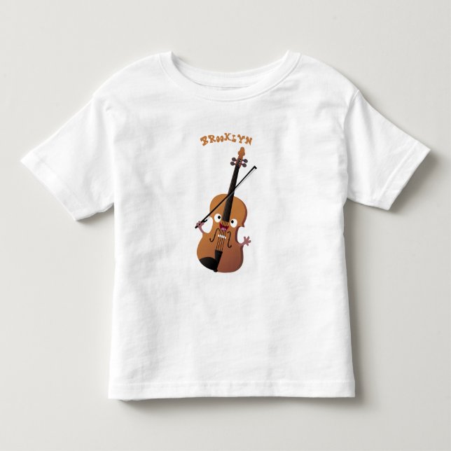 Camiseta De Bebé Caricatura musical divertida en violín (Anverso)