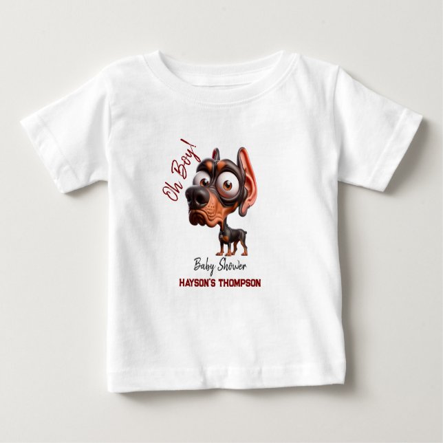 Camiseta De Bebé Caricaturas de perro lindo Baby Shower para niño (Anverso)
