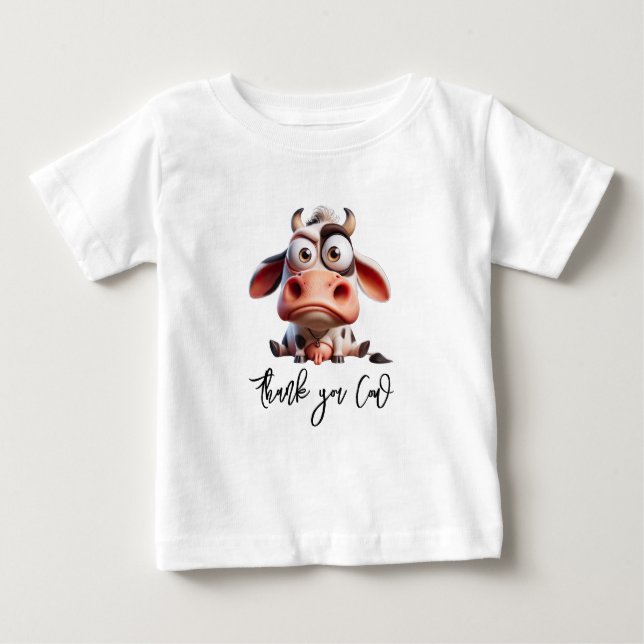 Camiseta De Bebé Caricaturas de Vaca Sagrada Cumple uno Vaquera  (Anverso)