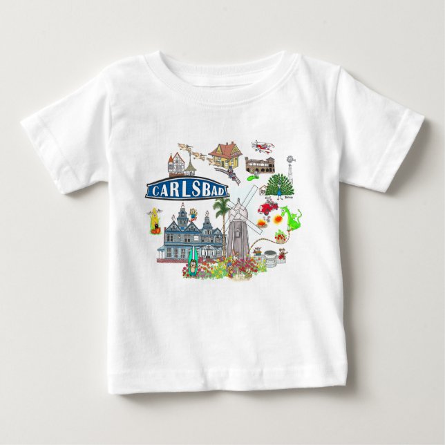 Camiseta De Bebé Carlsbad Beach City Fun (Anverso)