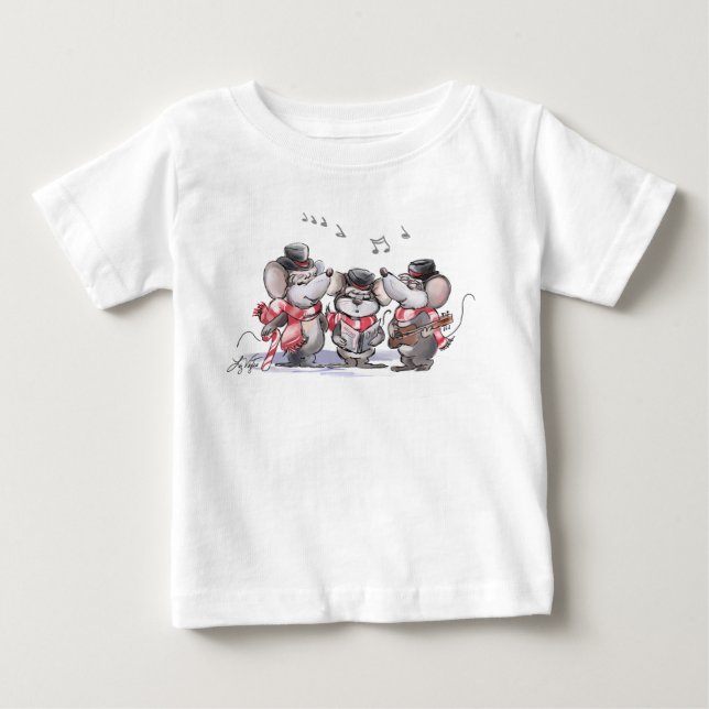 Camiseta De Bebé Caroling Mic, Mac & Moe Toddler Shirt (Anverso)