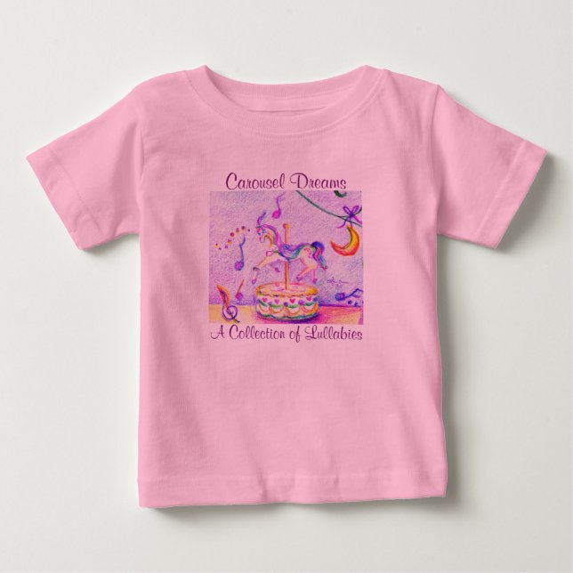 Camiseta De Bebé Carousel Dreams Pink Baby Tutu Bodysuit (Anverso)