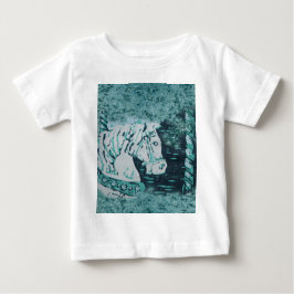 Camiseta De Bebé Carousel Horse Aquamarine