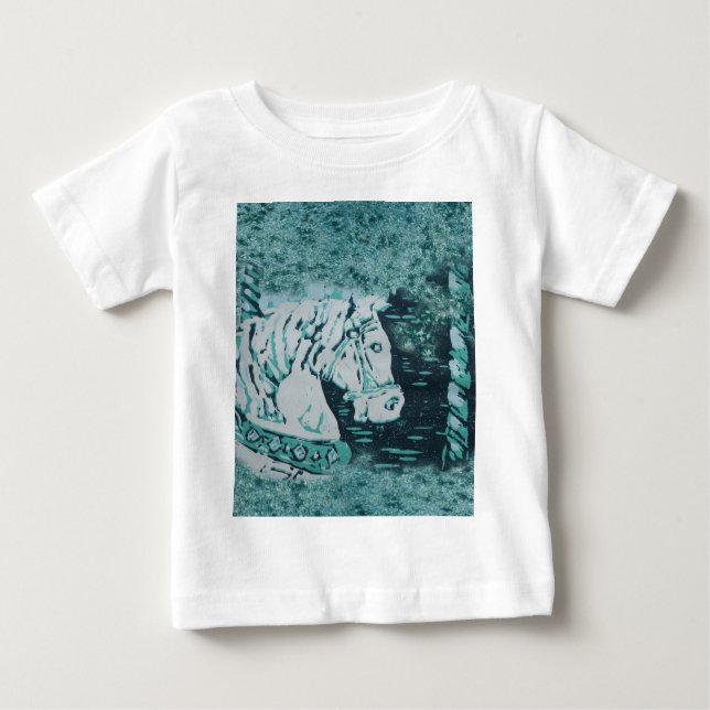Camiseta De Bebé Carousel Horse Aquamarine (Anverso)