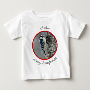 Camiseta De Bebé Carpintero lechoso en nieve - Fotografía original