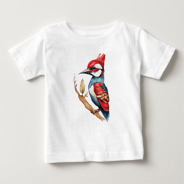 Camiseta De Bebé Carpintero rojo y azul (Anverso)