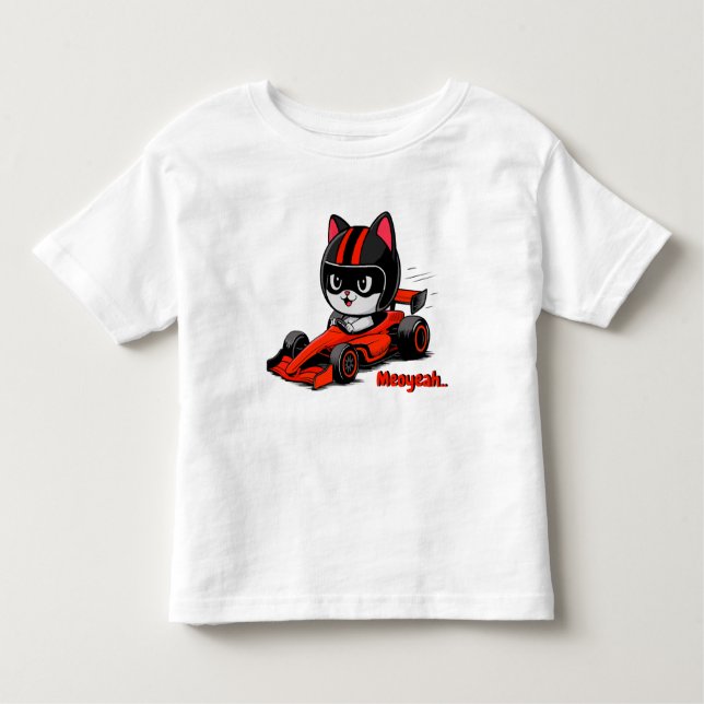 Camiseta De Bebé Carrera de coches de gato (Anverso)
