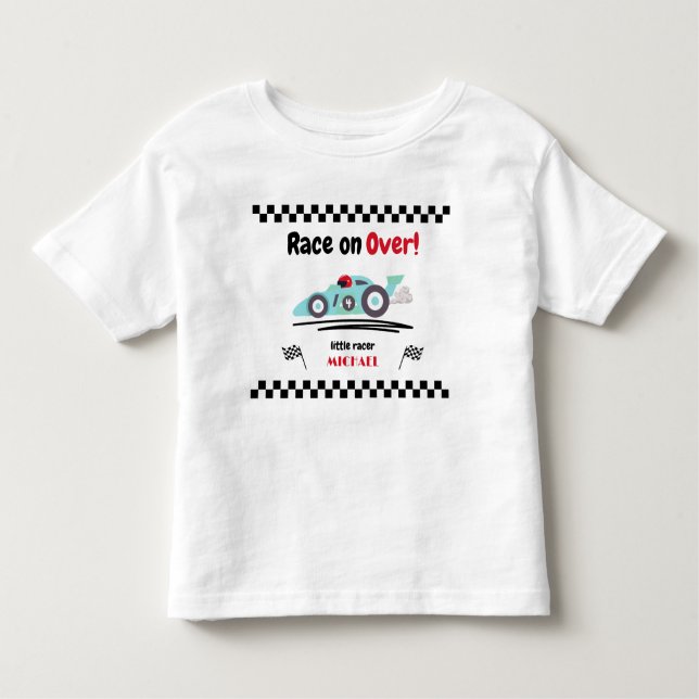 Camiseta De Bebé Carrera de cumpleaños para cualquier edad en coche (Anverso)
