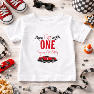 Camiseta De Bebé Carrera Rápida Auto Niño Fiesta de Cumpleaños 1er 