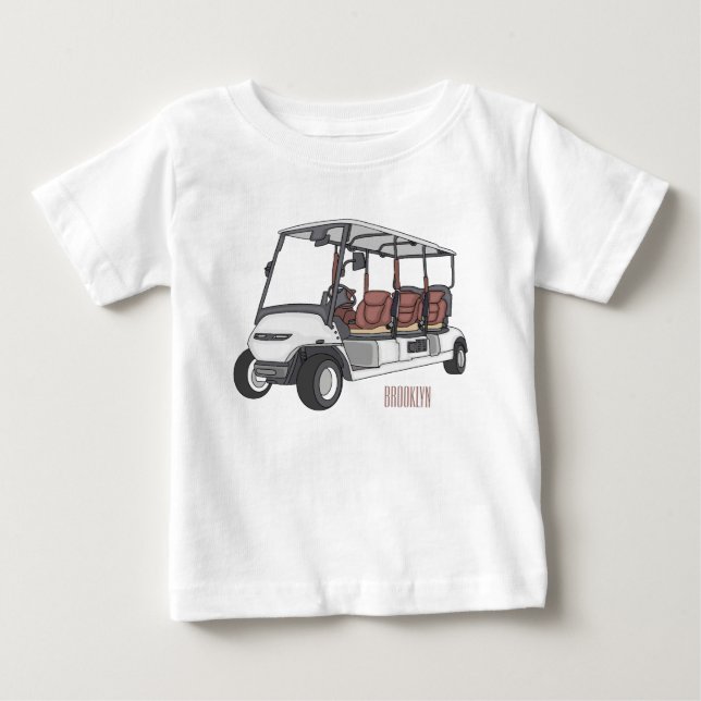 Camiseta De Bebé Carro de golf / ilustracion personalizado de coche (Anverso)