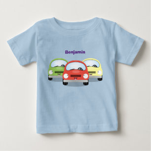 Camiseta De Bebé Carros kawaii personalizado ilustracion