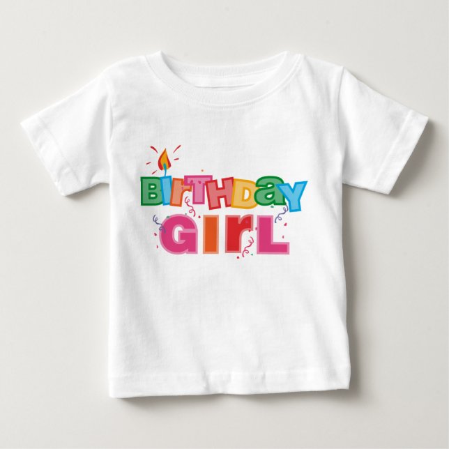 Camiseta De Bebé Cartas de Chica de cumpleaños (Anverso)