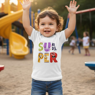Camiseta De Bebé Cartas de Monstruo Divertidas 'Super Niños'