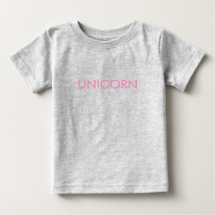 Camiseta De Bebé Cartas rosa minimalistas de "Unicornio"