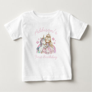 Camiseta De Bebé Cartel de cumpleaños de la princesa arcoiris de Un