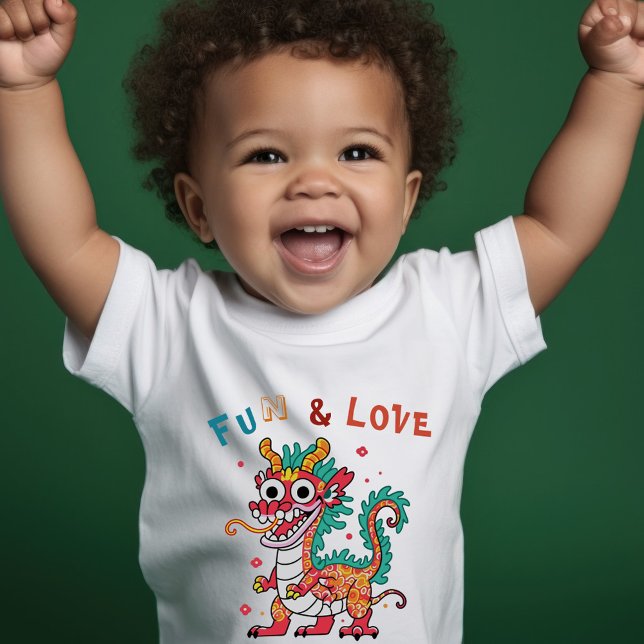Camiseta De Bebé Cartón divertido Dragón chino regalo de Año Nuevo  (Subido por el creador)