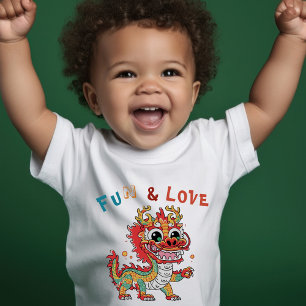 Camiseta De Bebé Cartón divertido Dragón chino regalo de Año Nuevo 