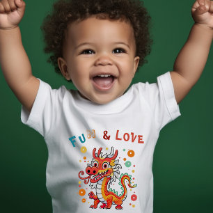 Camiseta De Bebé Cartón divertido Dragón chino regalo de Año Nuevo