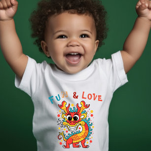 Camiseta De Bebé Cartón divertido Dragón chino regalo de Año Nuevo 