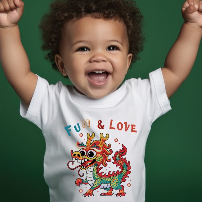Camiseta De Bebé Cartón divertido Dragón chino regalo de Año Nuevo  (Subido por el creador)